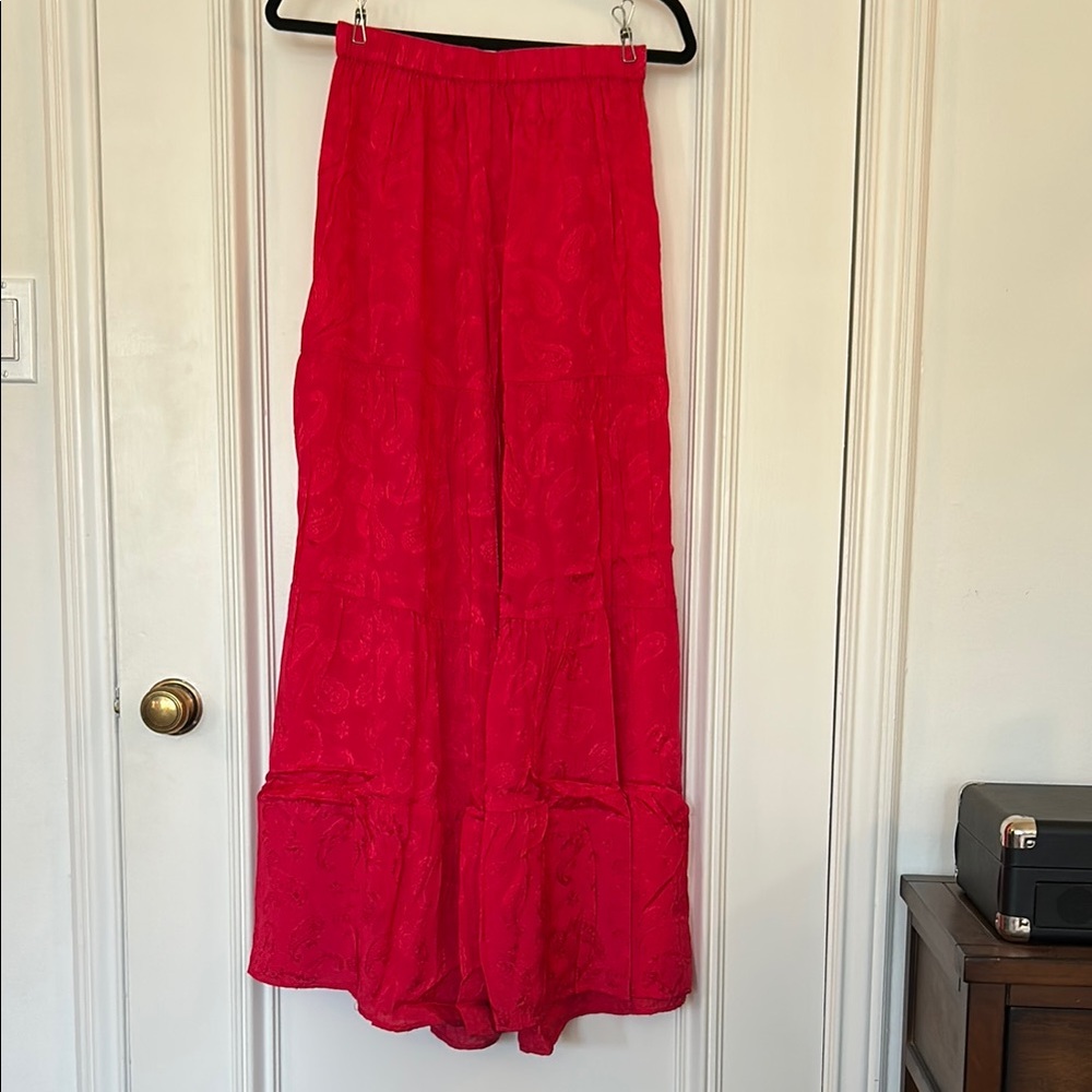 NATURAL LIFE Fuchsia Satin Flowy Pants